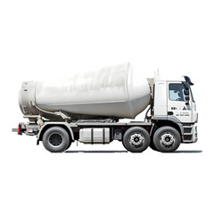 Concrete truck on transparent background, white background, isolated, icon material, commercial photography