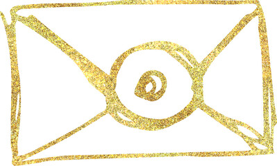 Golden letter icon with glitter