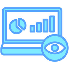 Data Visualization blue color icon are typically used in a wide range of applications, including websites, apps, presentations, and documents related to business analytics theme.