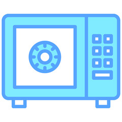 Safe Box blue color icon are typically used in a wide range of applications, including websites, apps, presentations, and documents related to business analytics theme.