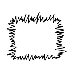 Hand drawn highlight illustration. Marker frame clipart. Ink scribble square. Single element