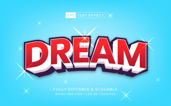 Dream editable 3d cartoon text effect