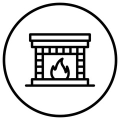 Fireplace Vector Icon Design Illustration