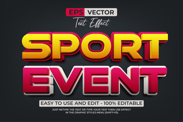 Sport Event 3D Editable Text Effect Style.