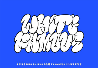 creative graffiti font, bubble font,vector illustration