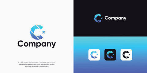 Simple initial C monogram logo vector