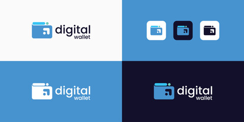 Digital wallet logo design template. online payment logo