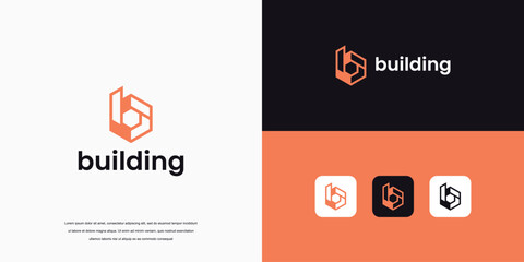 building company logo letter B, Real estate business logo