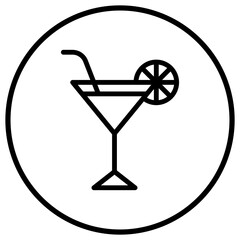 Cocktail Vector Icon Design Illustration