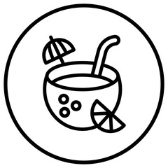 Coconut Water Vector Icon Design Illustration