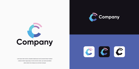 Simple initial C monogram logo vector