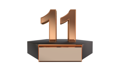Gold 3d number 11 on podium 