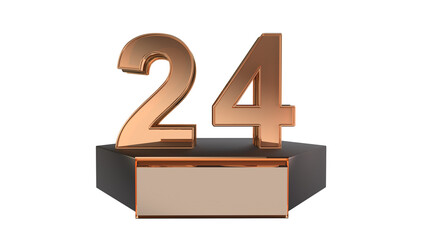 Gold 3d number 24 on podium 