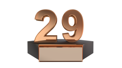 Gold 3d number 29 on podium 