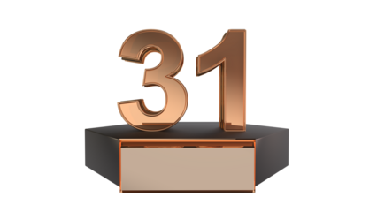 Gold 3d number 31 on podium 