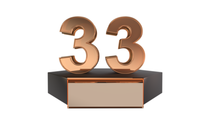 Gold 3d number 33 on podium 