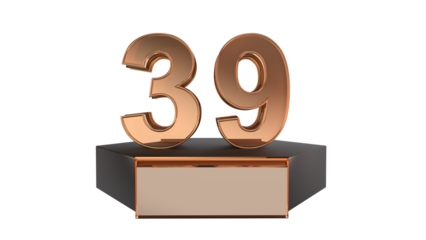 Gold 3d number 39 on podium 