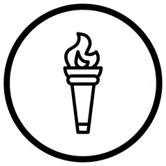 Obraz premium Fire torch Vector Icon Design Illustration