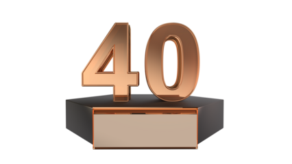 Gold 3d number 40 on podium 