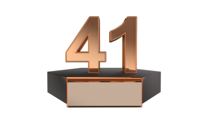 Gold 3d number 41 on podium 