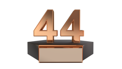 Gold 3d number 44 on podium 