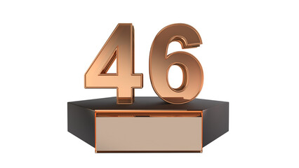 Gold 3d number 46 on podium 