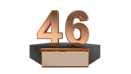 Gold 3d number 46 on podium 