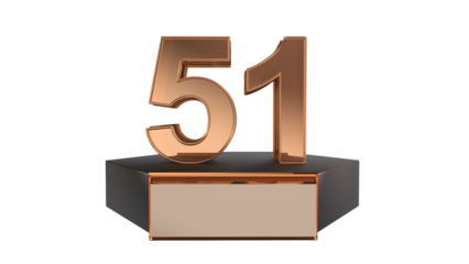 Gold 3d number 51 on podium 