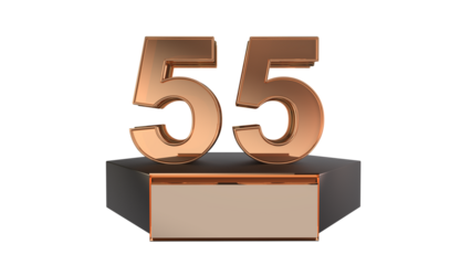 Gold 3d number 55 on podium 