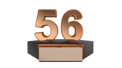 Gold 3d number 56 on podium 
