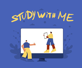 Study with me. Study buddy. Education together
