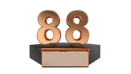 Gold 3d number 88 on podium 