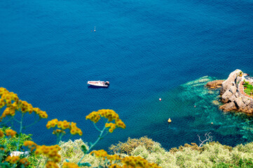 Fototapeta na wymiar blue sea of Portofino