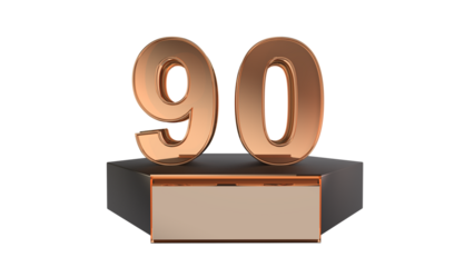 Gold 3d number 90 on podium 