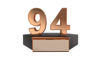 Gold 3d number 94 on podium 