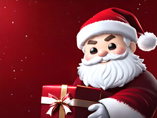 Santa claus with present gift box