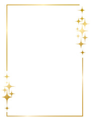golden Stardust decorative frame , ornament frame ,gold frames , decorating various festivals ornament isolated on white background transparent background png file ready to use
