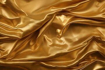 the texture of a crumpled gold fabric - obrazy, fototapety, plakaty