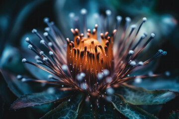 Close up of a Flower with dew drops
