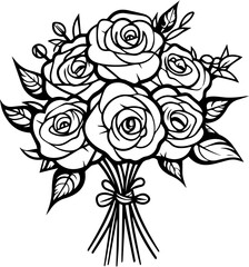 Fototapeta premium Beautiful bouquet of flowers, wedding day, graphics