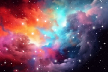 Outer space futuristic background with cosmos and sky. Cosmic background. Universe background. Galaxy vector art. - obrazy, fototapety, plakaty