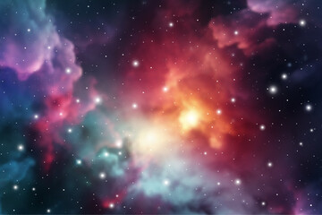 Outer space futuristic background with cosmos and sky. Cosmic background. Universe background. Galaxy vector art.
