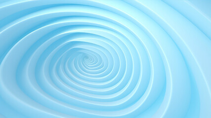 Abstract 3d rendering of blue spiral tunnel. Futuristic background for your design.