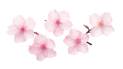 sakura flowers isolated on white