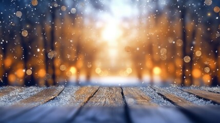 Snowflakes Falling, Bokeh Background, White Snow on Blue Background, Christmas Theme, Christmas Background, Copy Space, Christmas Ornaments