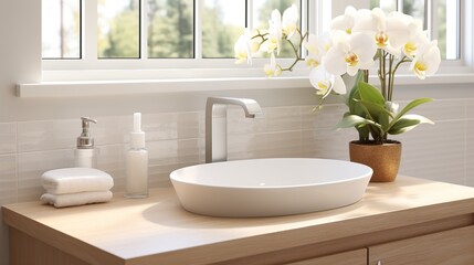 Sleek Simplicity: Minimal Bathroom Vanity AI Generative
