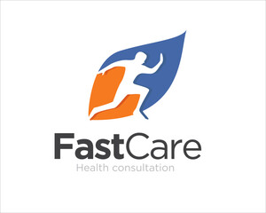 run leaf fast care logo designs for fast health service