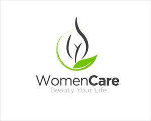 women care nature logo designs for medical service and spa or massage clinic