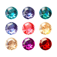 Fototapeta premium Diamond on transparent background, white background, isolated, icon material, vector illustration