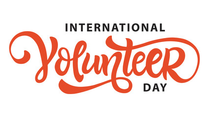 Volunteer Day banner typography with lettering